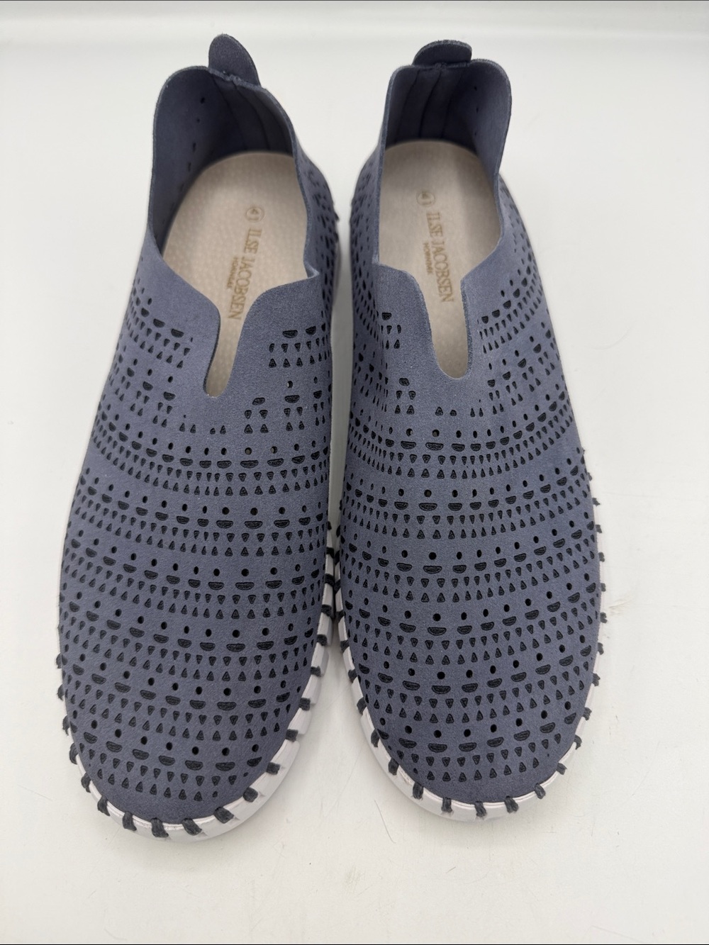 Ilse Jacobsen Gray Perforated Slip-On Loafers - Picture 2 of 8